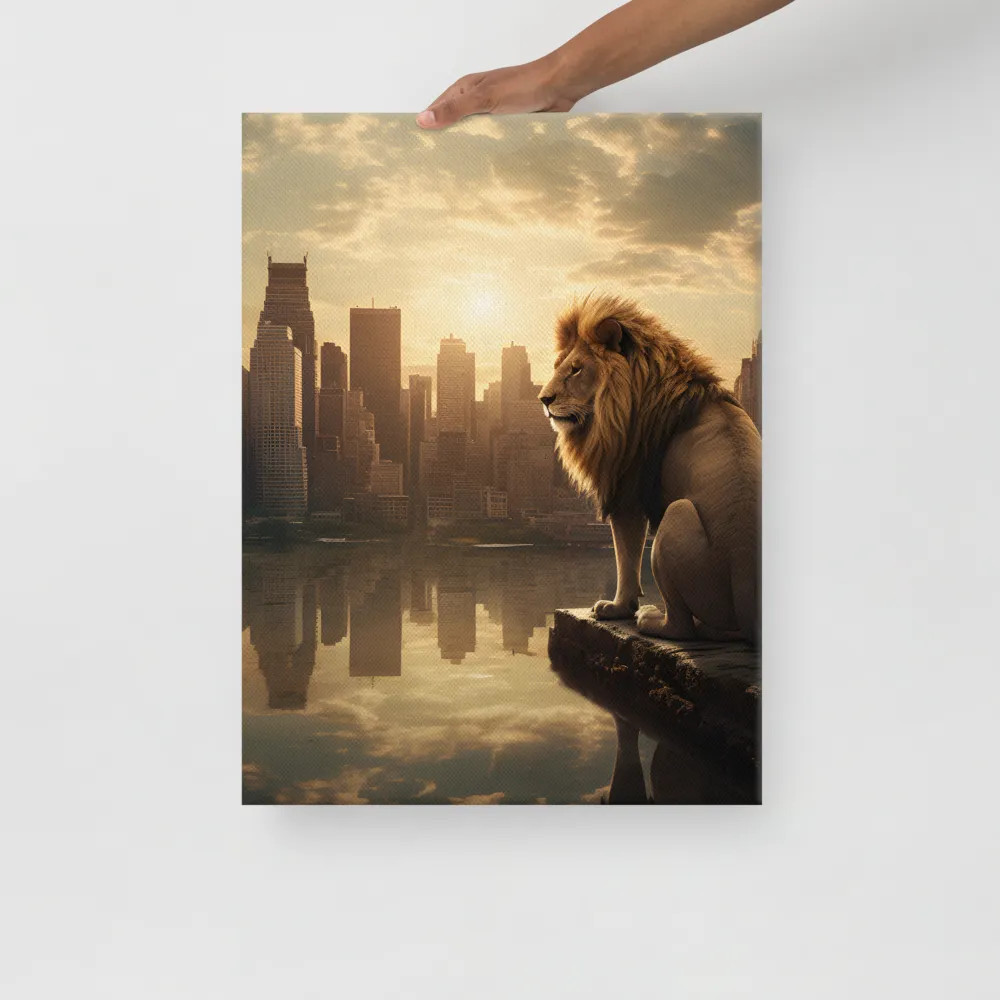 The Lion's Gaze Over the Urban Symphony