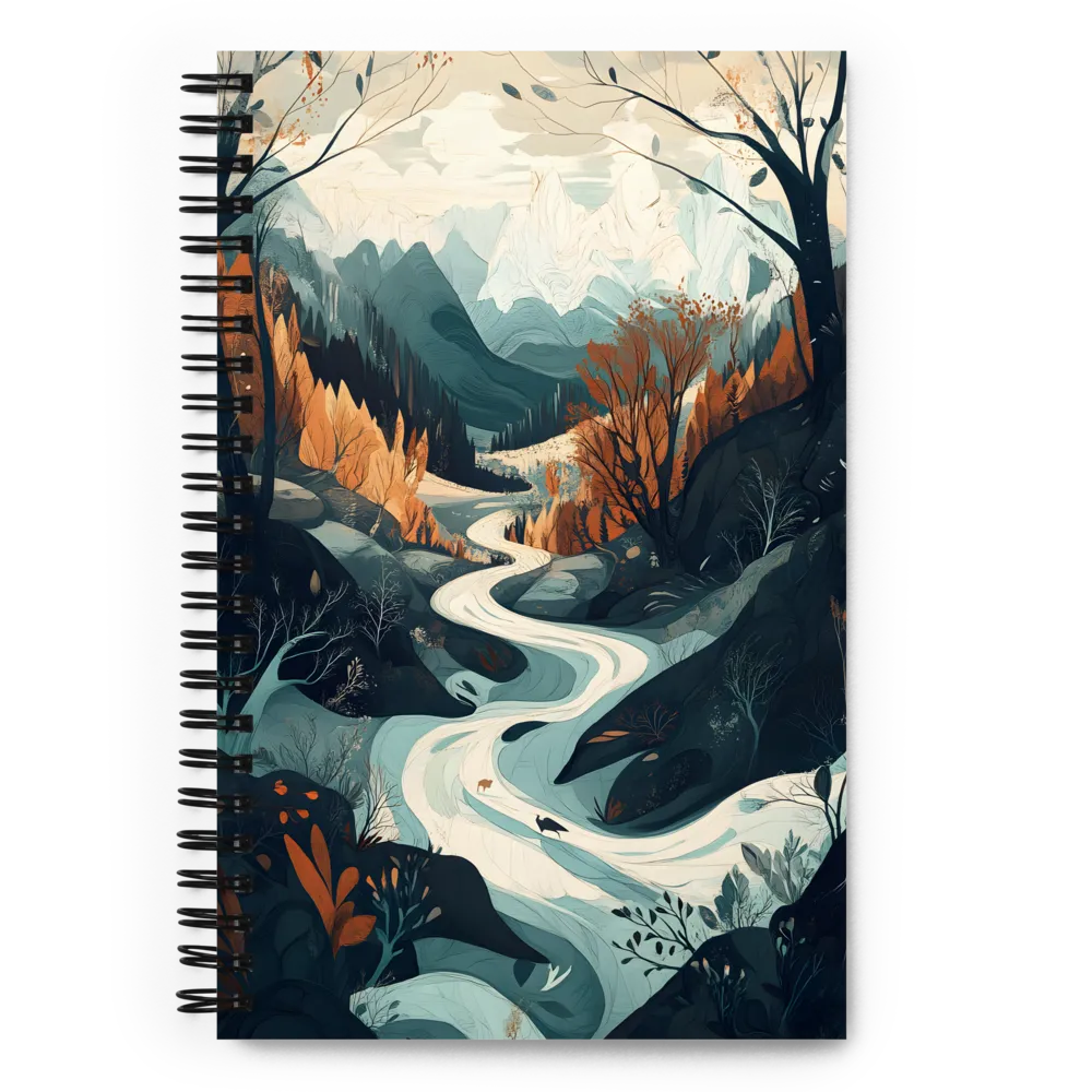 Whispers of Autumn: A Serene River Journey | Spiral Notebook