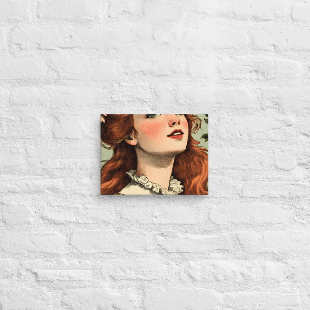 Whimsical Portrait of a Flower-Adorned Girl | Canvas | 9″×12″
