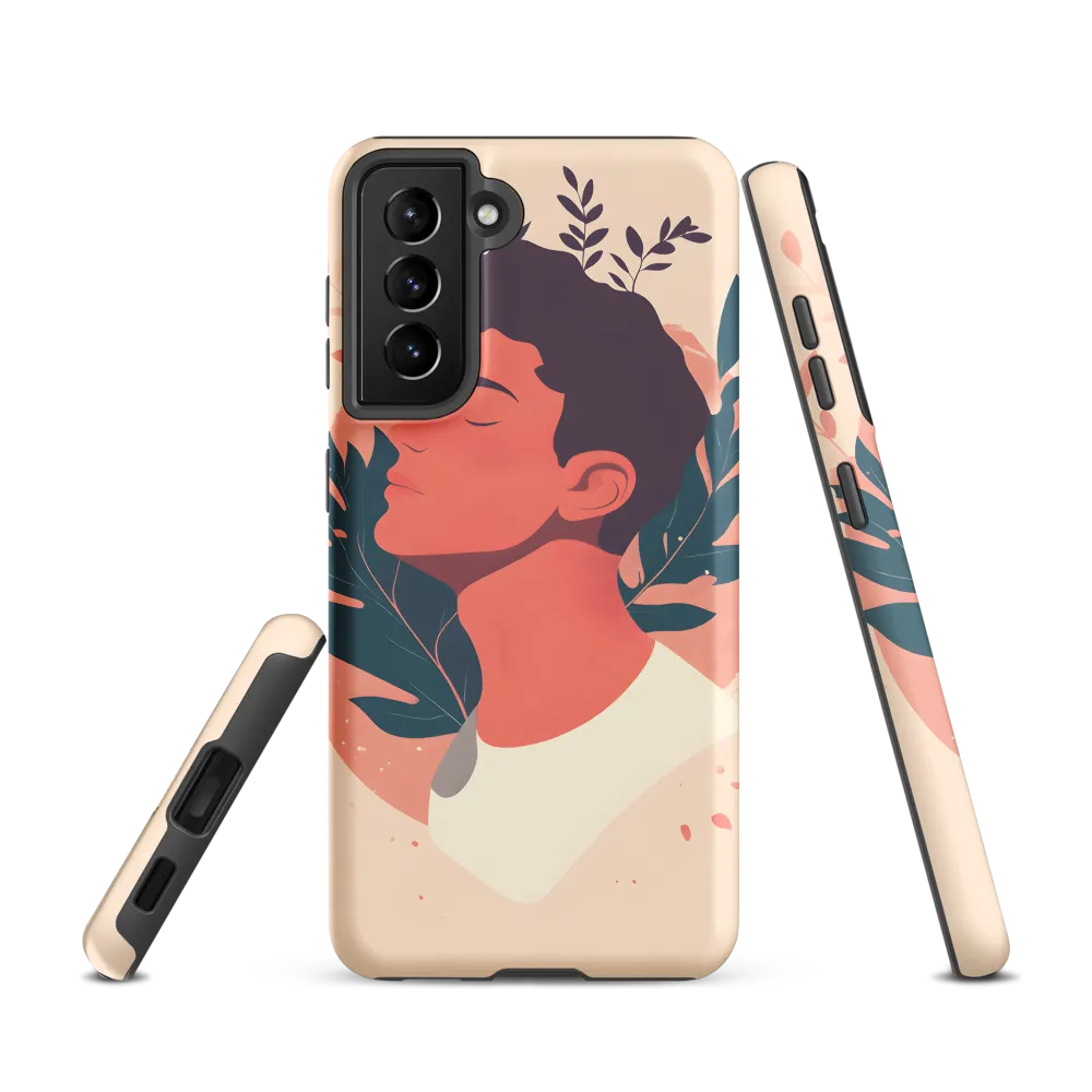 Profile in Coral and Teal