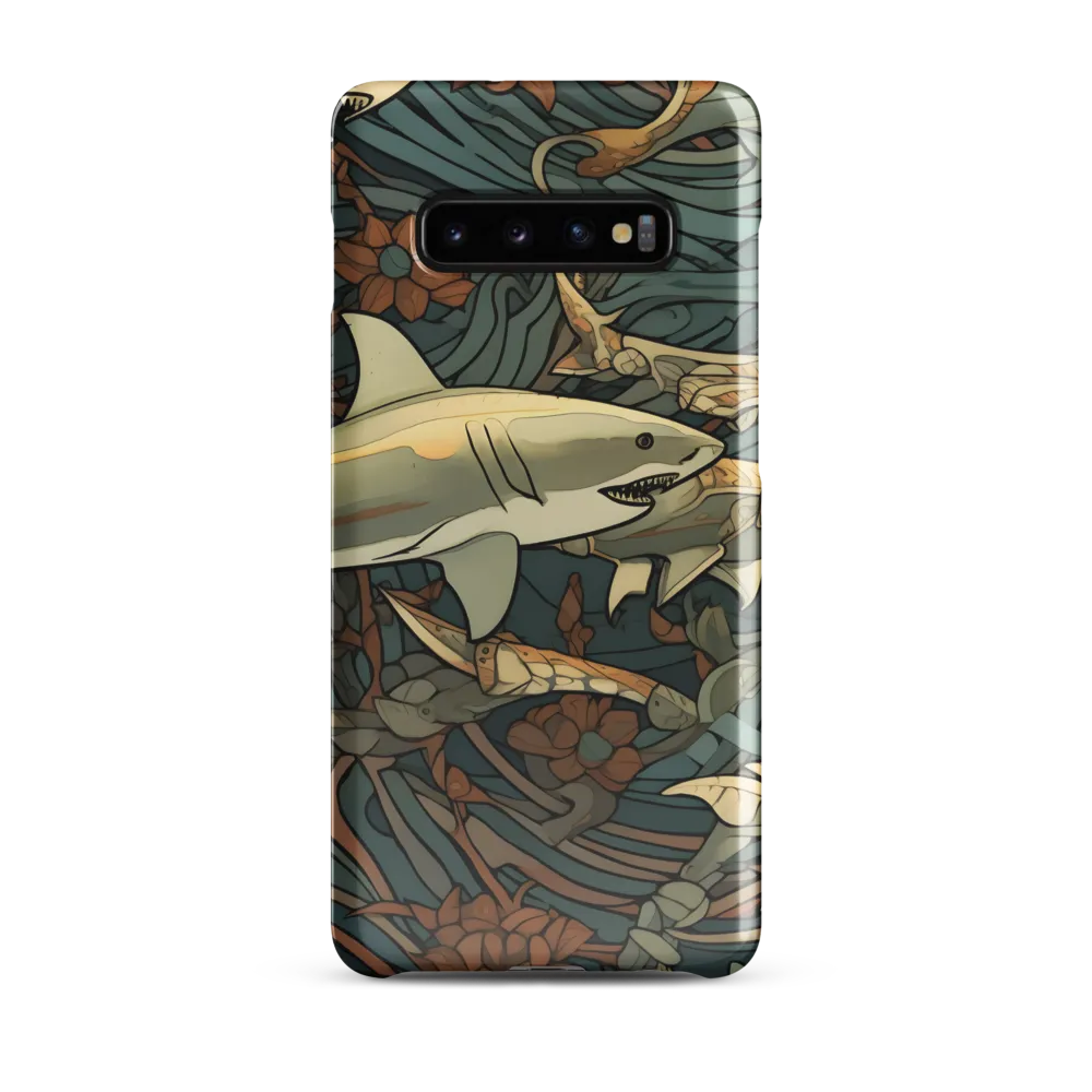 Dynamic Harmony of Sharks and Flora | Phone Case |  S10 Plus | Snap Case | Glossy