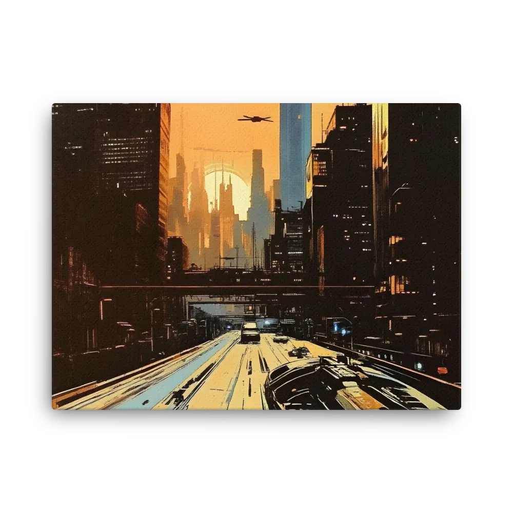 Metro Nexus: A Futuristic Cityscape | Thin Canvas | 18″×24″