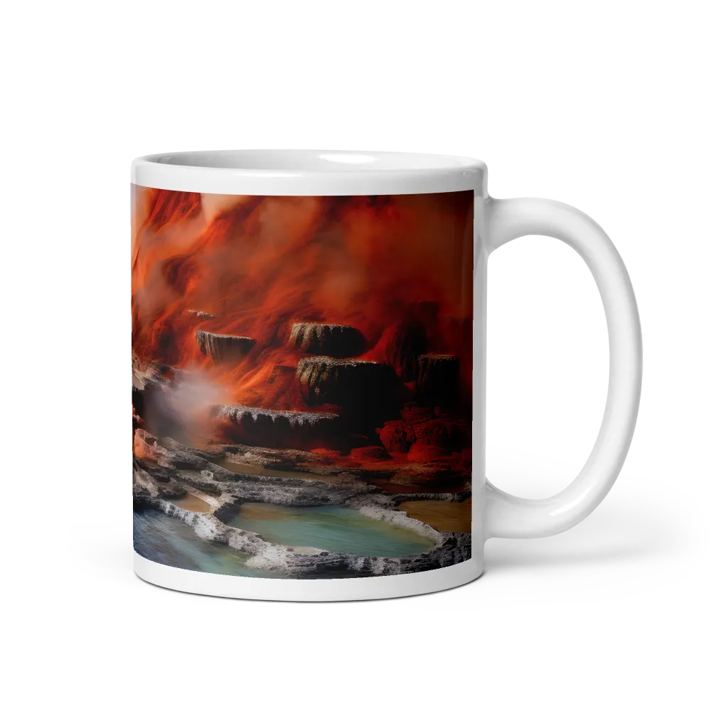 Nature's Fury: The Volcano's Expression | Mug with White inside | 11 oz