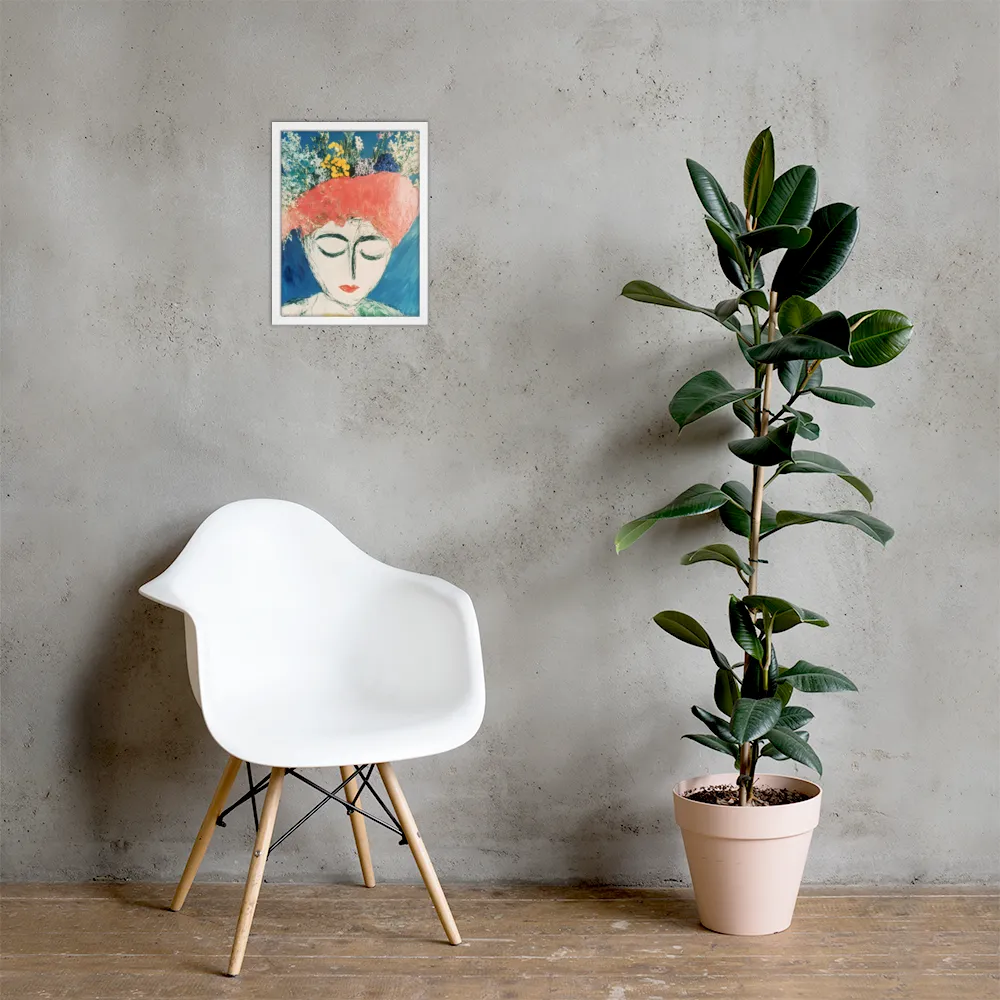 Serenity in Bloom | Poster with White Frame | 12″×16″