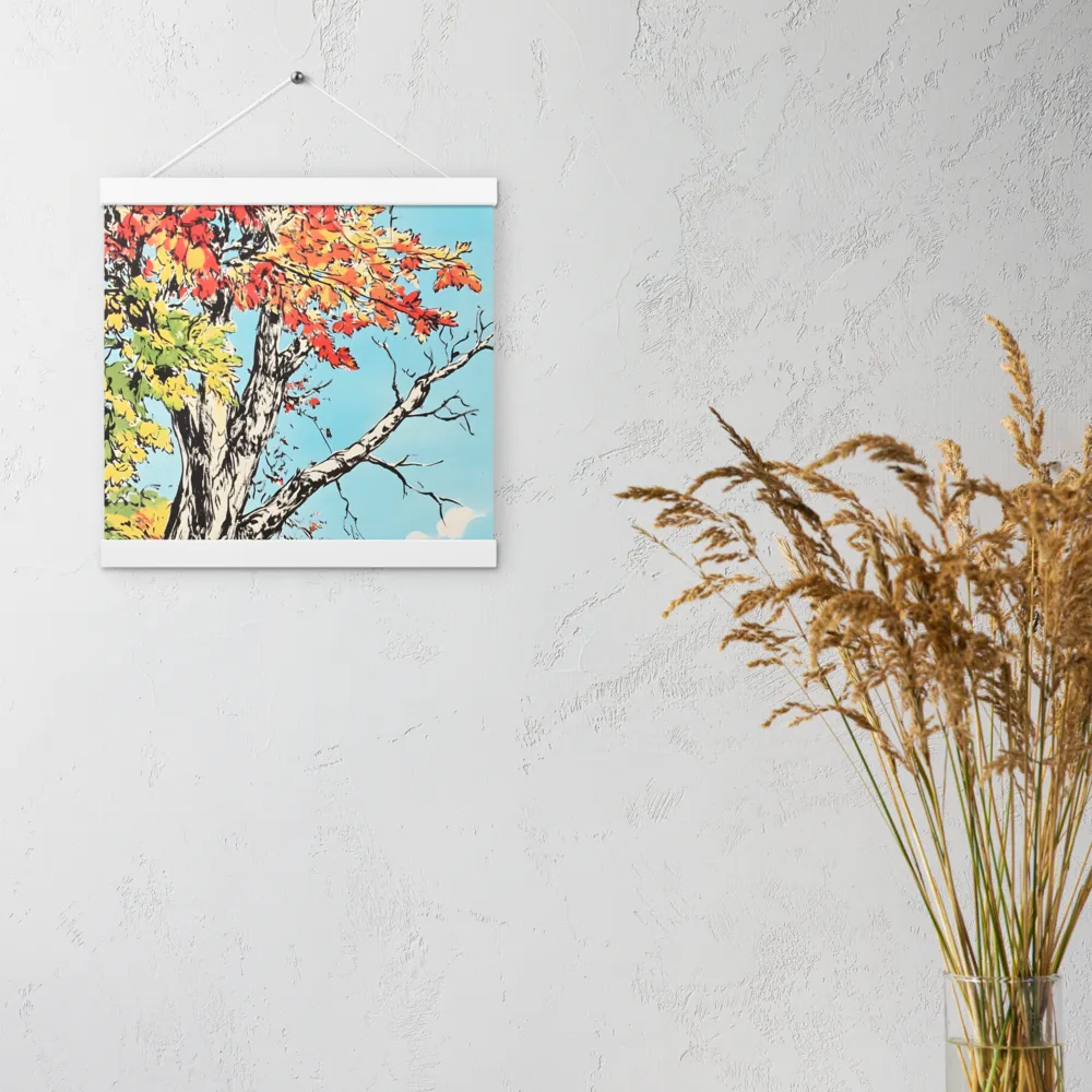 Autumn's Embrace | Poster With White Wood Hanger | 12″×12″