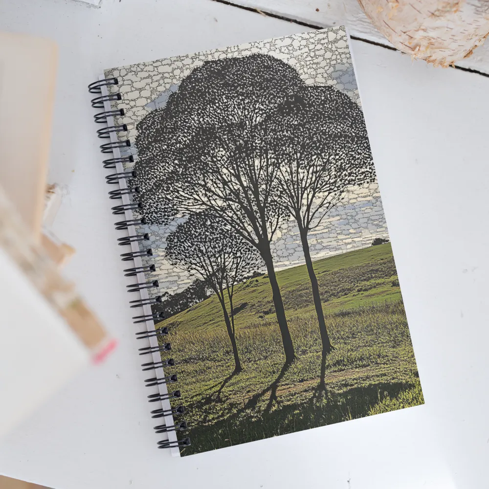 Tranquil Shadows: A Silhouette of Nature | Spiral Notebook