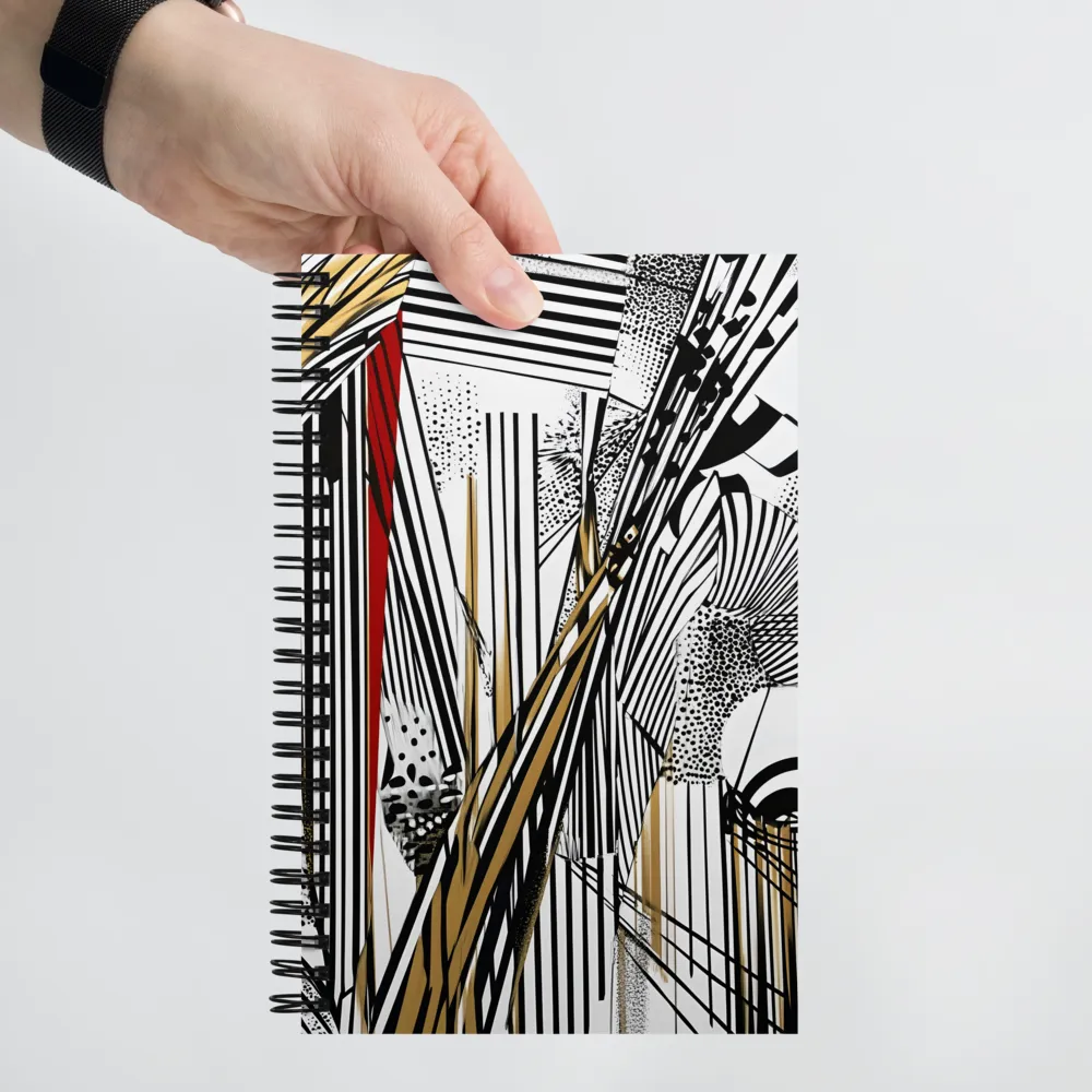 Dynamic Stripes: An Abstract Journey | Spiral Notebook