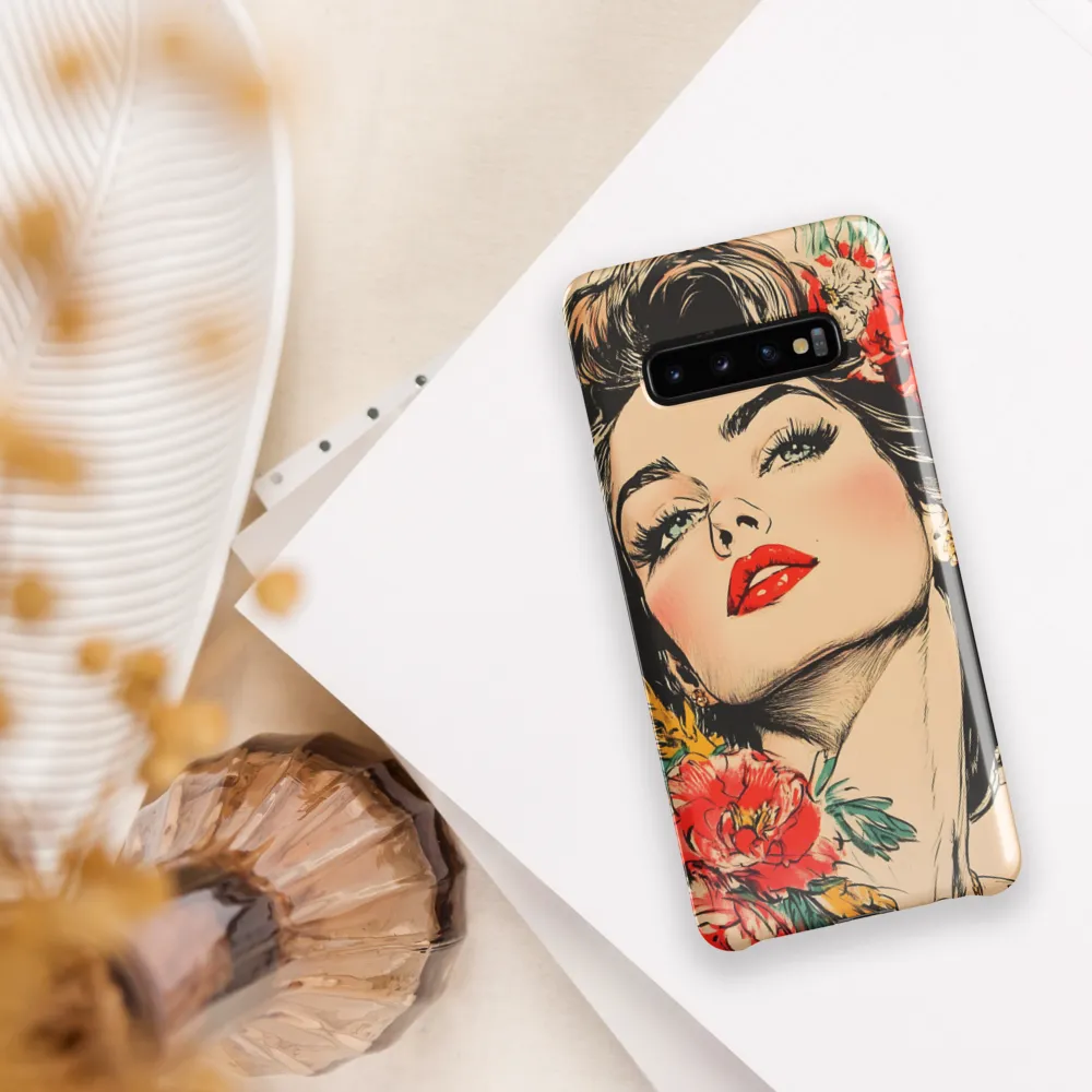 Radiance in Red: A Portrait of Elegance | Phone Case |  S10 Plus | Snap Case | Glossy