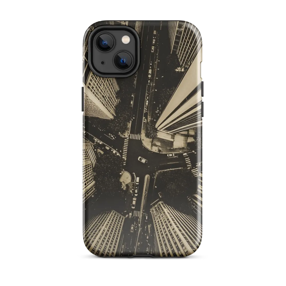 Urban Symphony: Aerial Perspective of City Life | Phone Case |  14 Plus | Tough Case | Glossy
