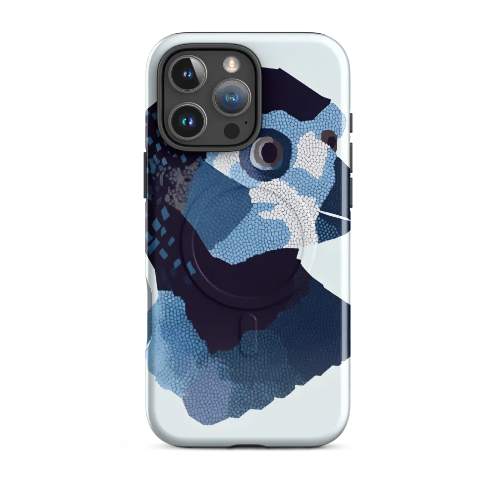 Abstract Avian Portrait in Blue