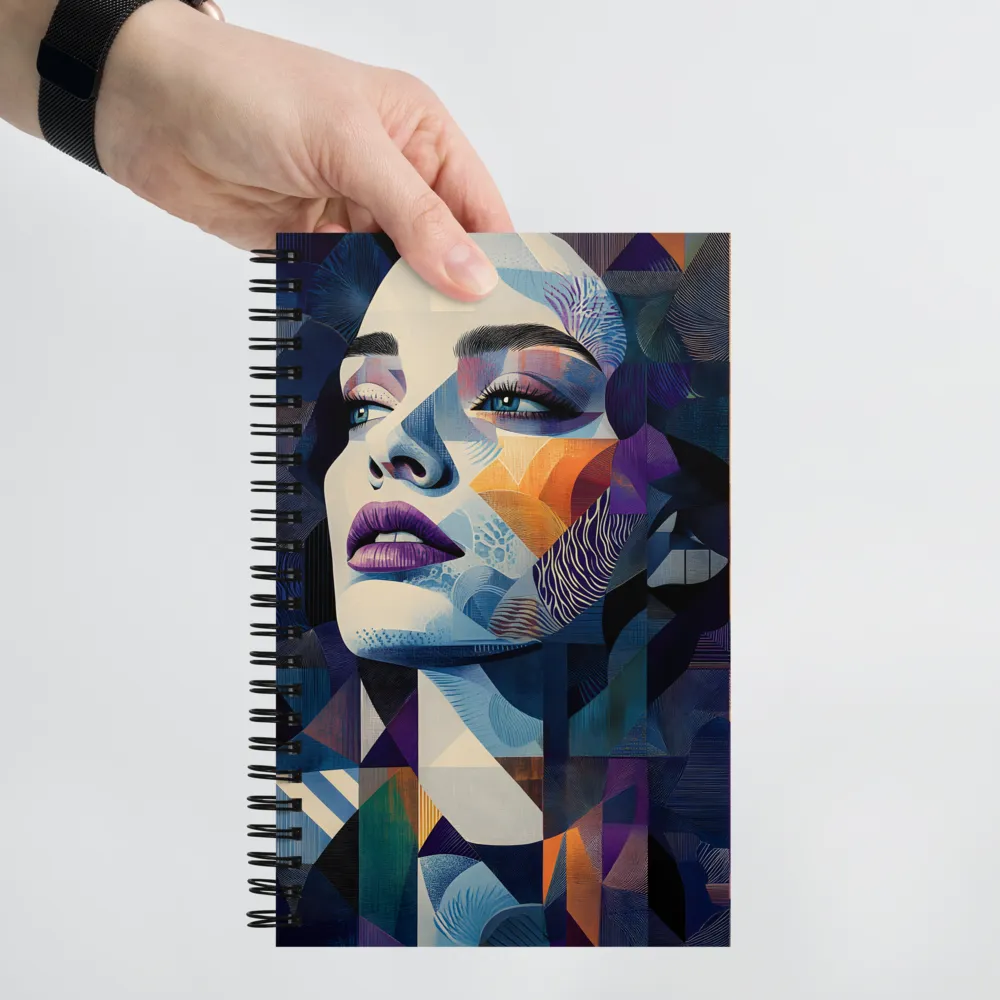 Fragmented Mystery: A Modern Portrait | Spiral Notebook