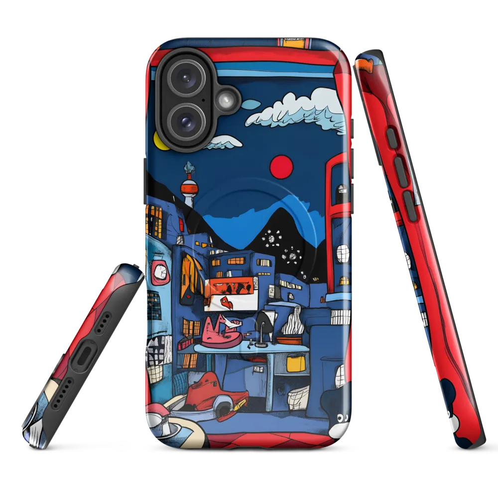 Whimsical Cityscape at Night