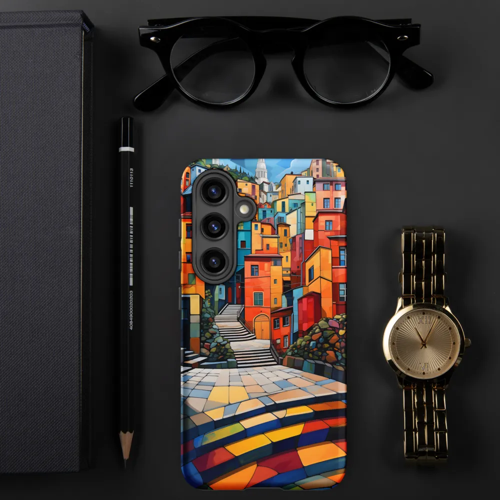 Vibrant Village: A Cubist Journey
