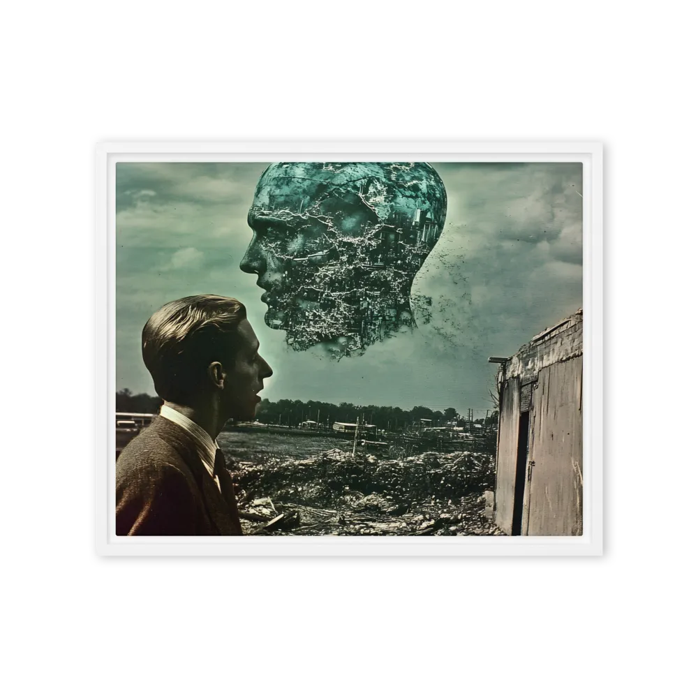 Ethereal Reflections: Identity in a Fragmented World | Canvas with White Frame | 16″×20″