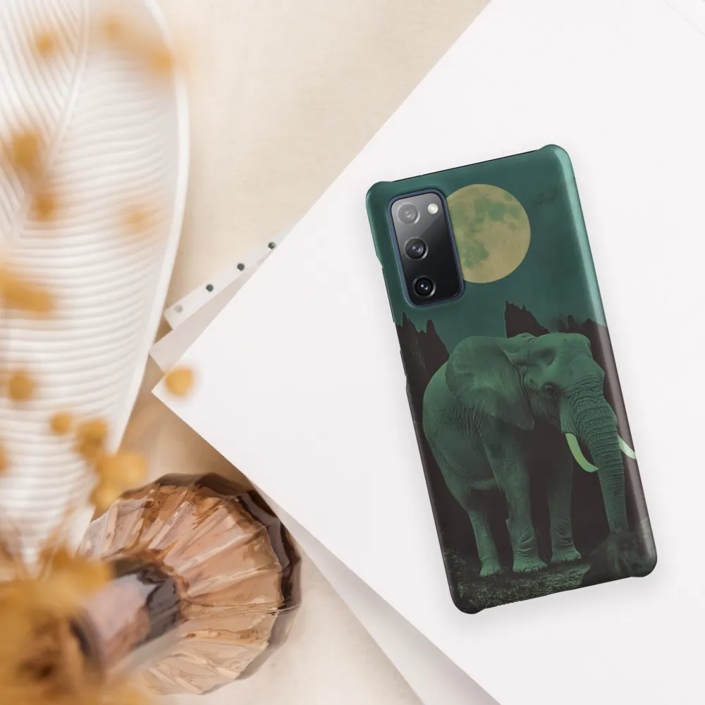 Ethereal Presence: Elephant Under a Full Moon | Phone Case |  S20 FE | Snap Case | Matte