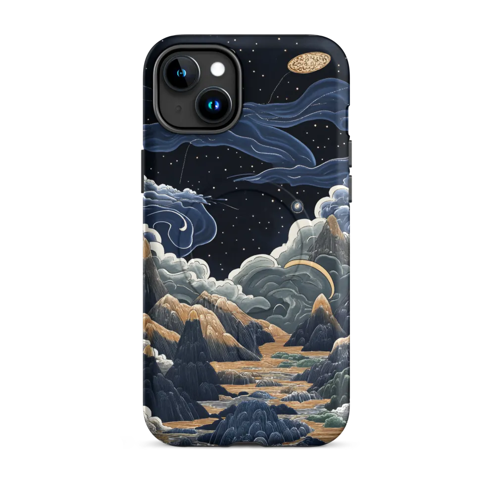 Celestial Harmony: Peaks and Planets | Phone Case |  15 Plus | MagSafe® Tough Case | Matte