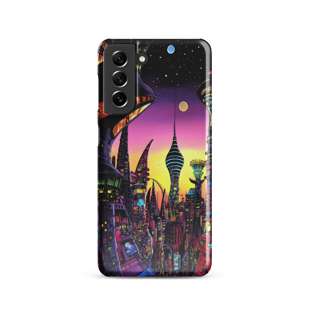 Futuristic Cityscape at Dusk | Phone Case |  S21 | Snap Case | Glossy