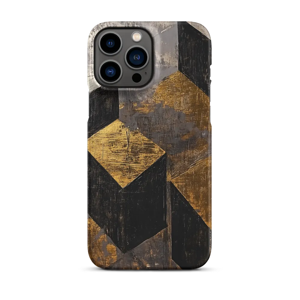 Geometric Harmony in Gold and Black | Phone Case |  13 Pro Max | Snap Case | Matte