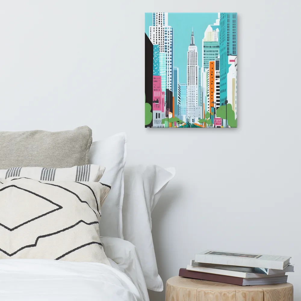 Urban Symphony: A Modern Cityscape | Canvas | 16″×20″