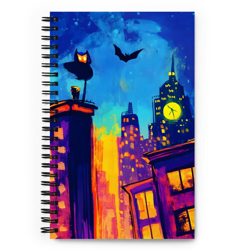 Urban Twilight: The Watchful Owl | Spiral Notebook