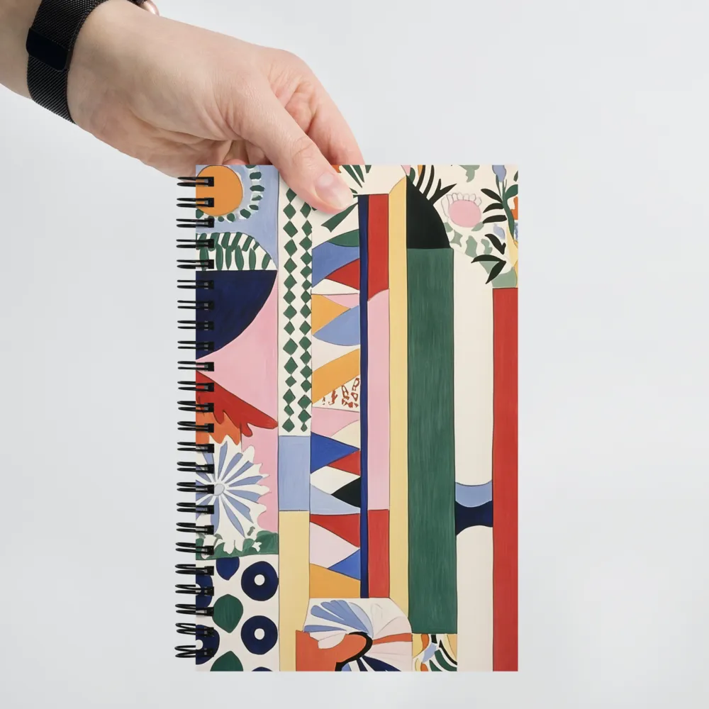 Vibrant Geometric Harmony | Spiral Notebook