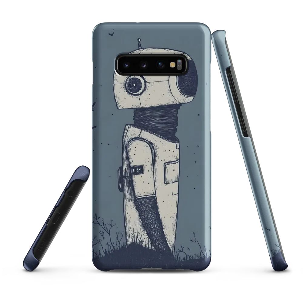 Contemplative Robot in a Barren Landscape | Phone Case |  S10 Plus | Snap Case | Matte