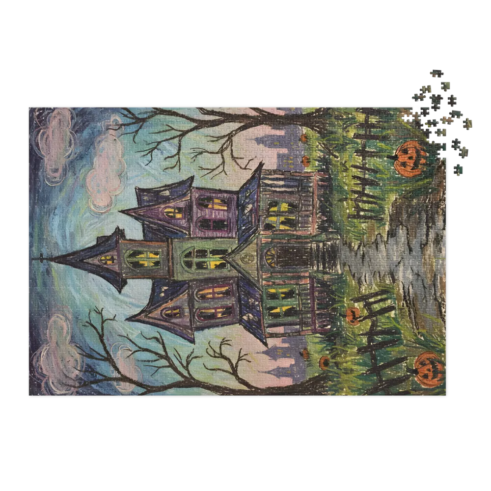 Fantastical Haunted House 
 Jigsaw Puzzle in Tin Box