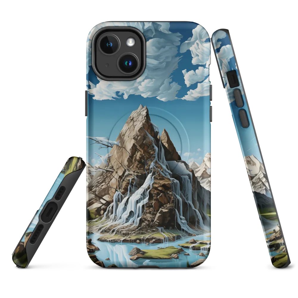 Majestic Cascade: A Mountain Masterpiece | Phone Case |  14 Plus | MagSafe® Tough Case | Matte