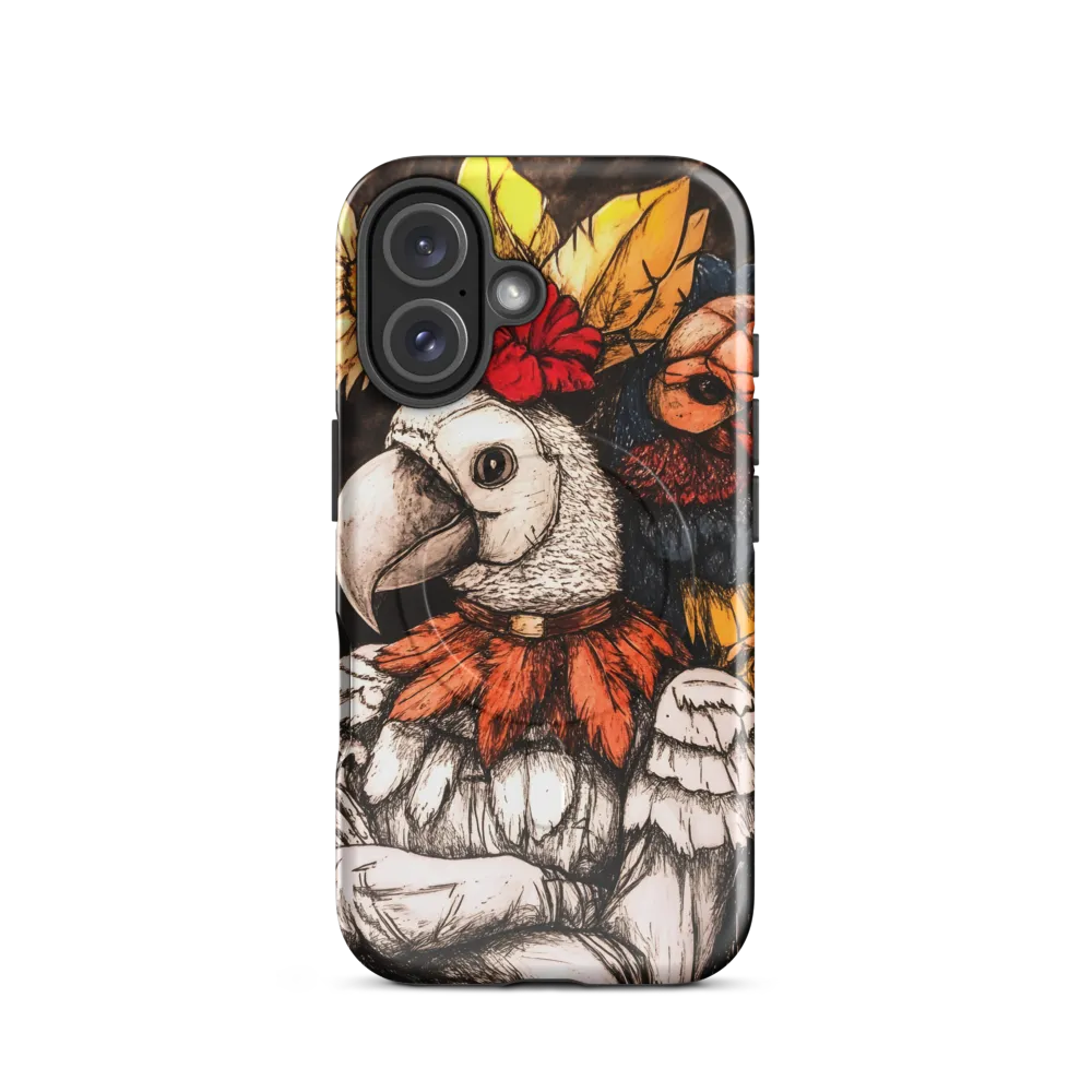 The Surreal Guardian: A Dance of Feathers and Flowers