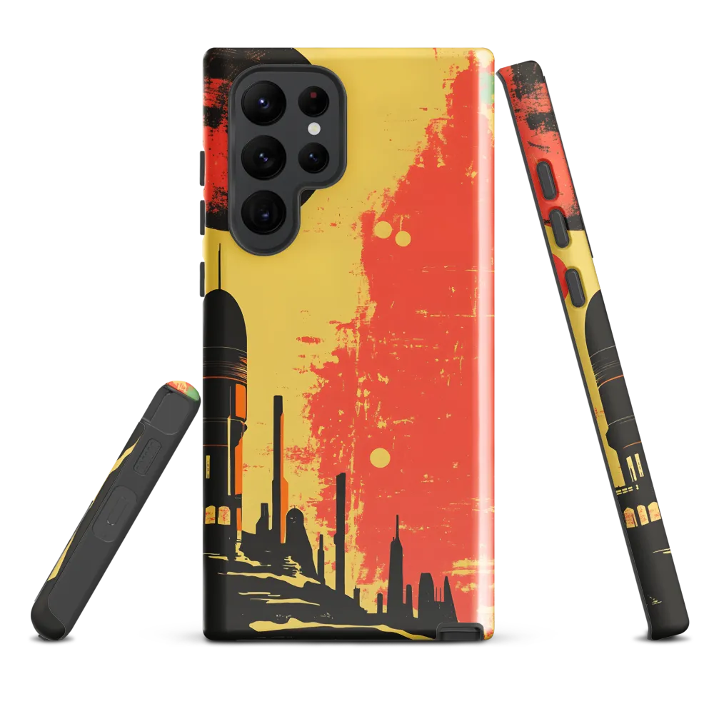 Journey to the Stars: A Retro-Futuristic Landscape | Phone Case |  S22 Ultra | Tough Case | Glossy