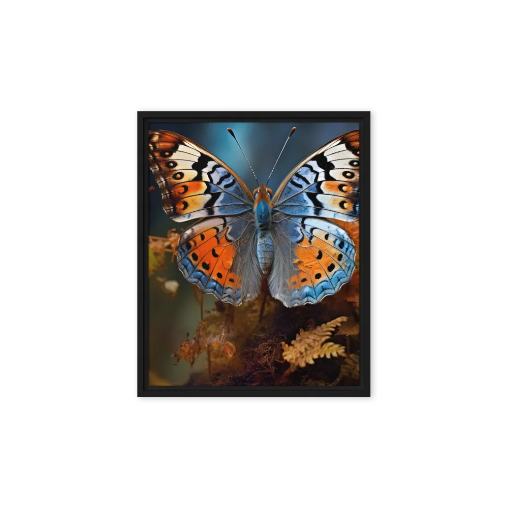 Harmony in Color: The Butterfly | Canvas with Black Frame | 8″×10″