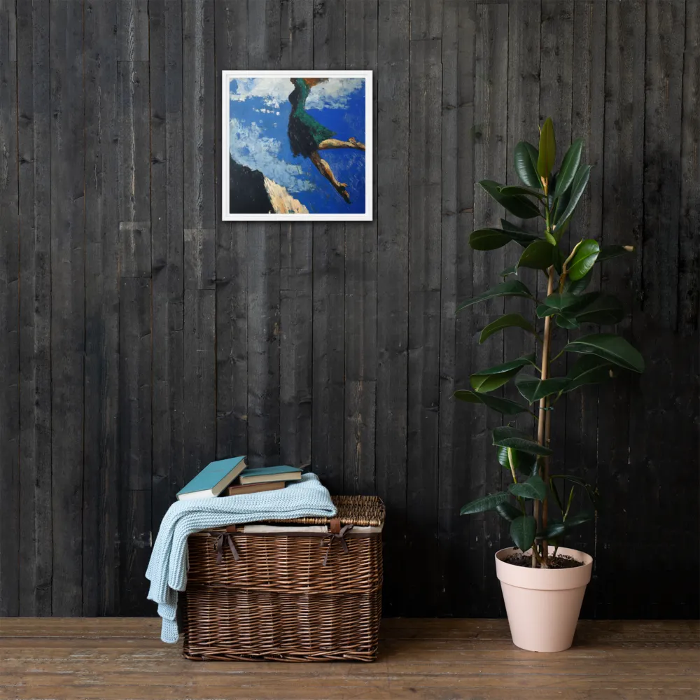 Boundless Ascent | Canvas with White Frame | 16″×16″
