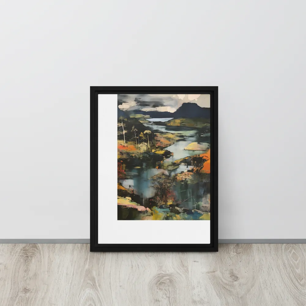 Harmony of Nature: An Abstract Journey | Canvas with Black Frame | 12″×16″