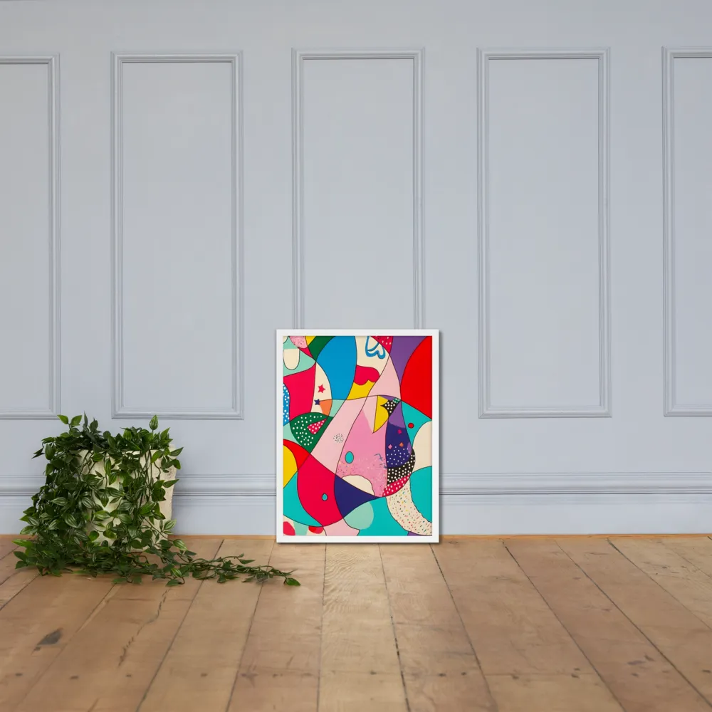 Playful Geometry in Color | Poster with White Frame | 18″×24″