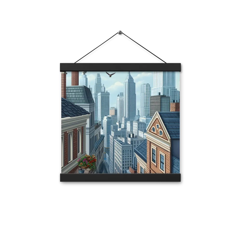 Urban Symphony | Poster With Black Wood Hanger | 12″×12″