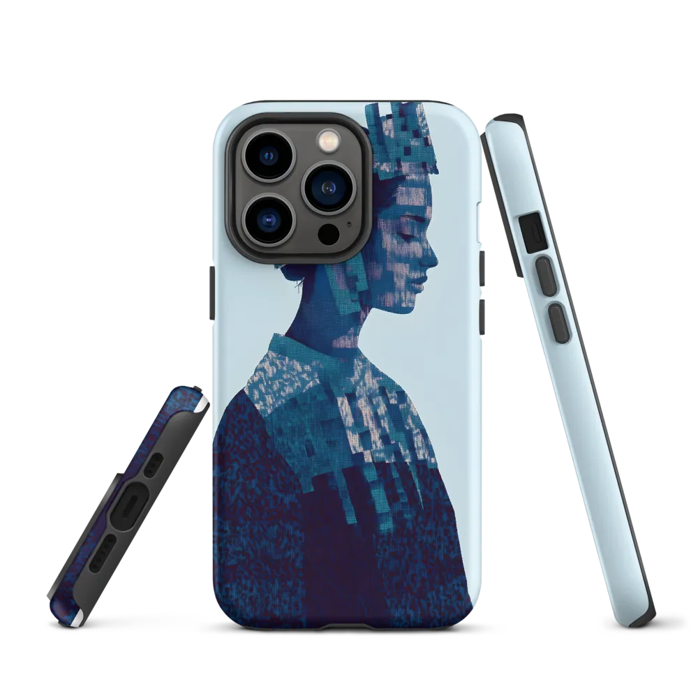 Digital Portrait in Abstract Blue