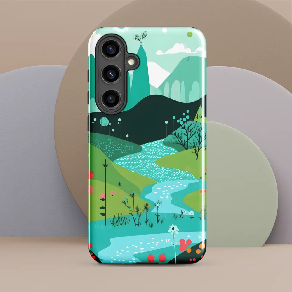 Whimsical River in a Lush Landscape