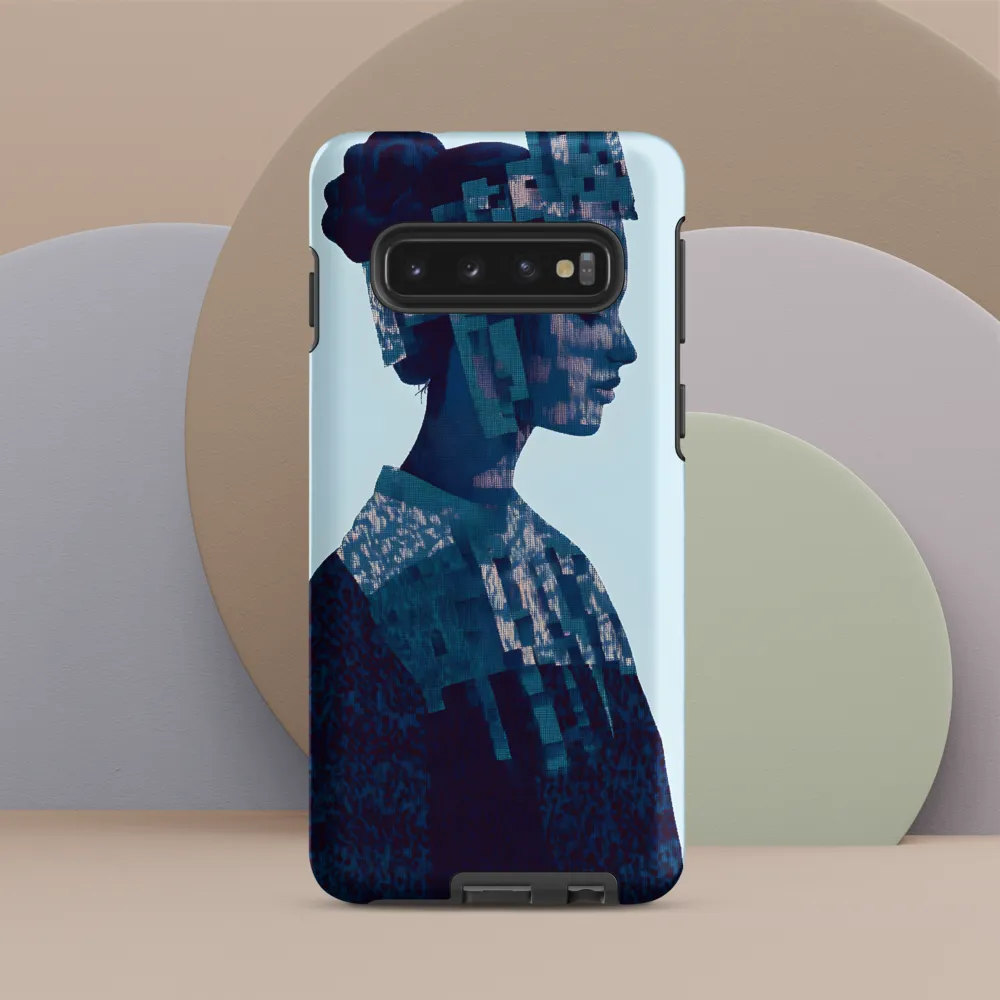 Digital Portrait in Abstract Blue