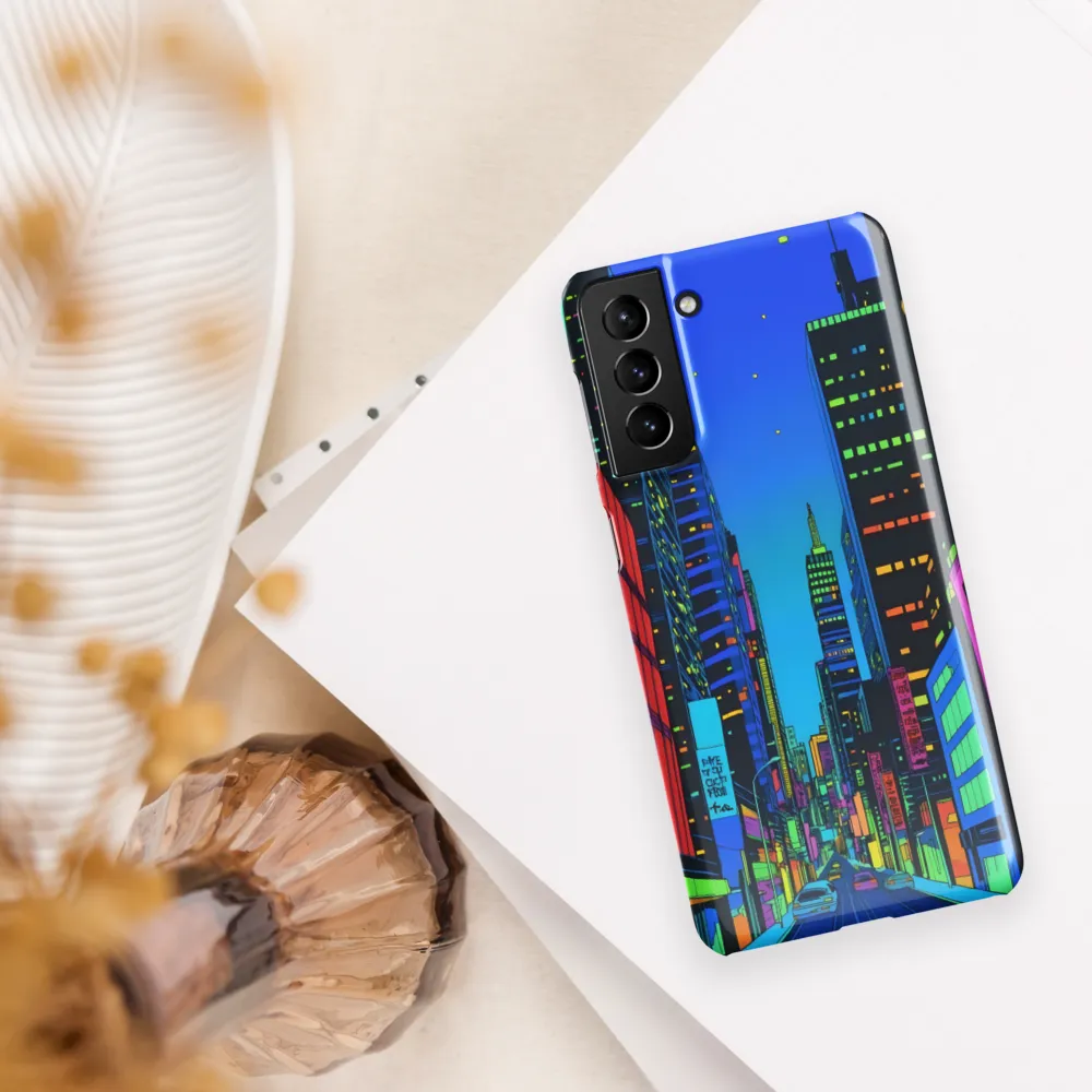 Neon Dreamscape: A Futuristic City at Dusk | Phone Case |  S21 Plus | Snap Case | Glossy