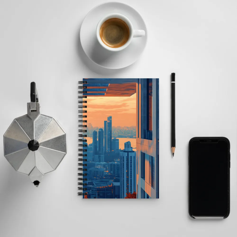 Urban Serenity: A Digital Perspective | Spiral Notebook