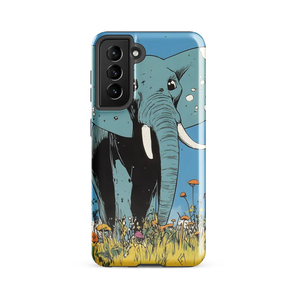 Whimsical Blue Elephant in Bloom