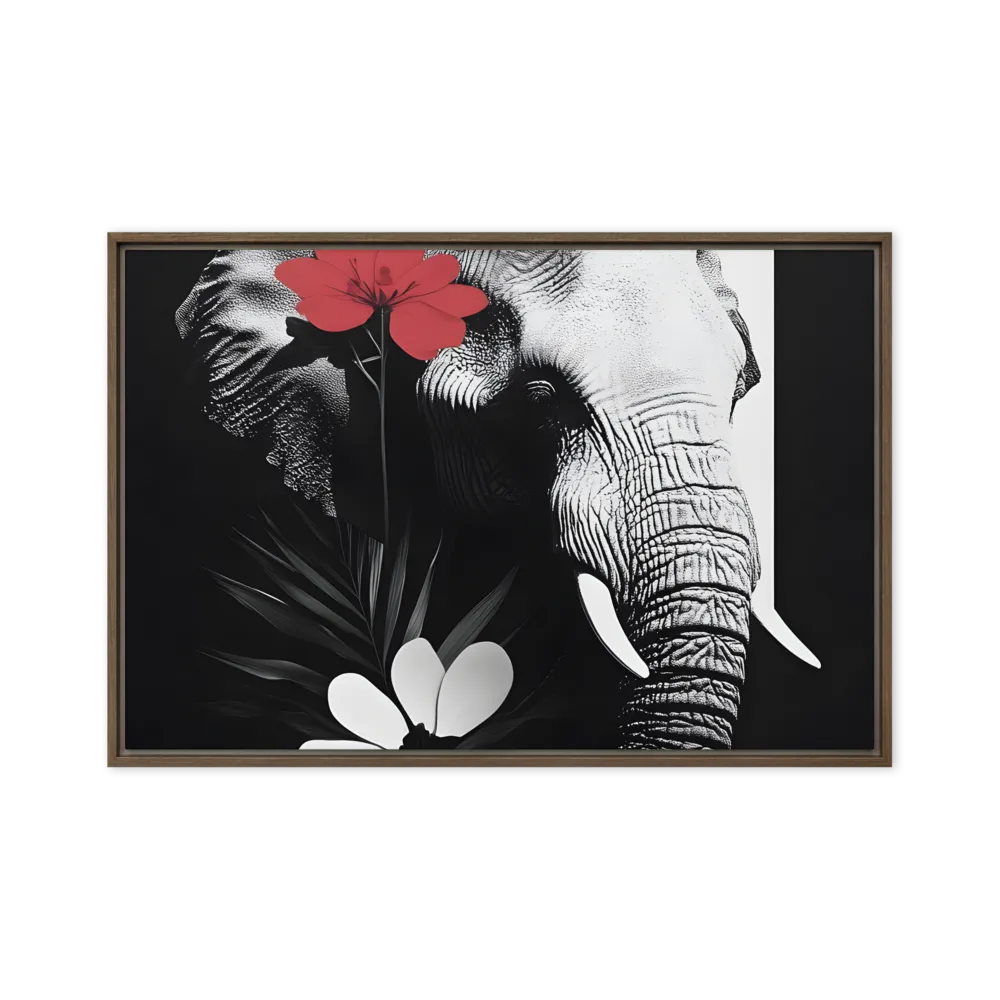 Elephant Harmony | Canvas with Brown Frame | 24″×36″