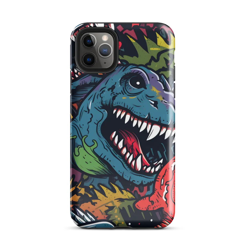 Dino Mania: A Colorful Frenzy | Phone Case |  11 Pro Max | Tough Case | Glossy