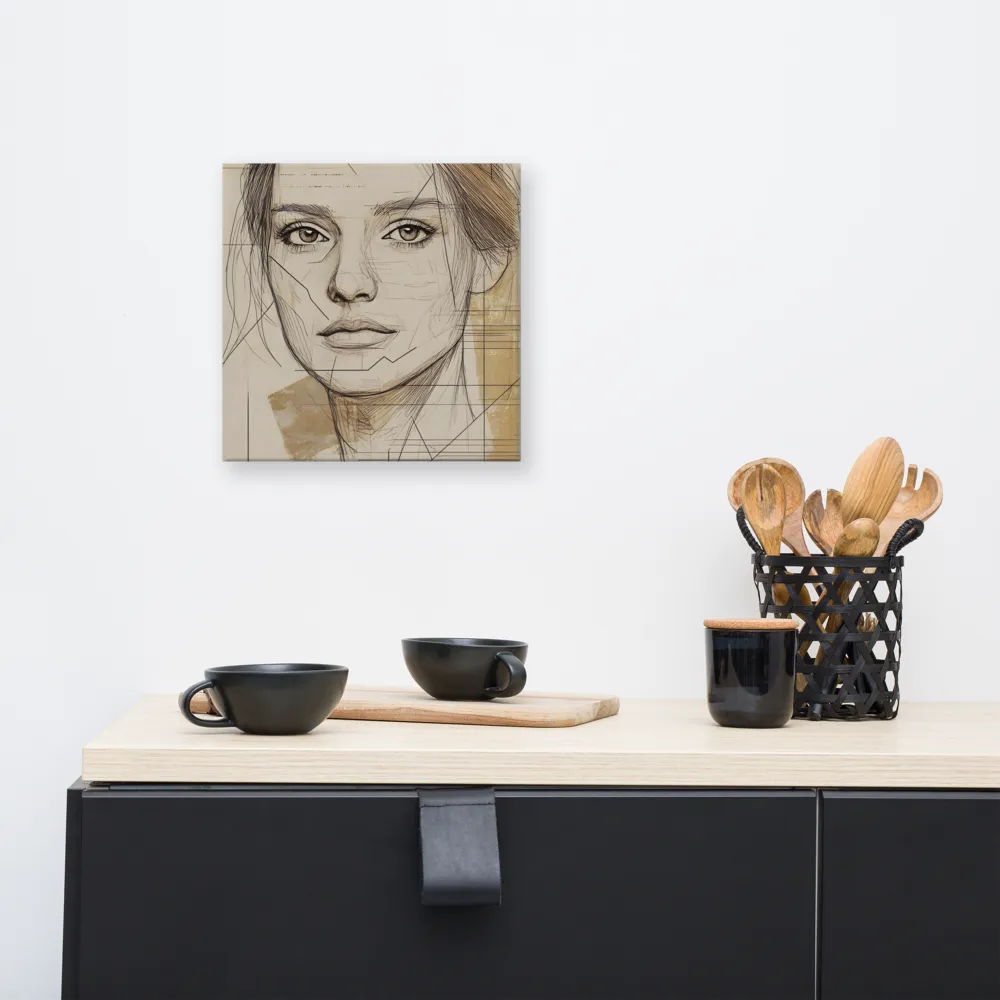Geometric Elegance: A Modern Portrait | Canvas | 12″×12″