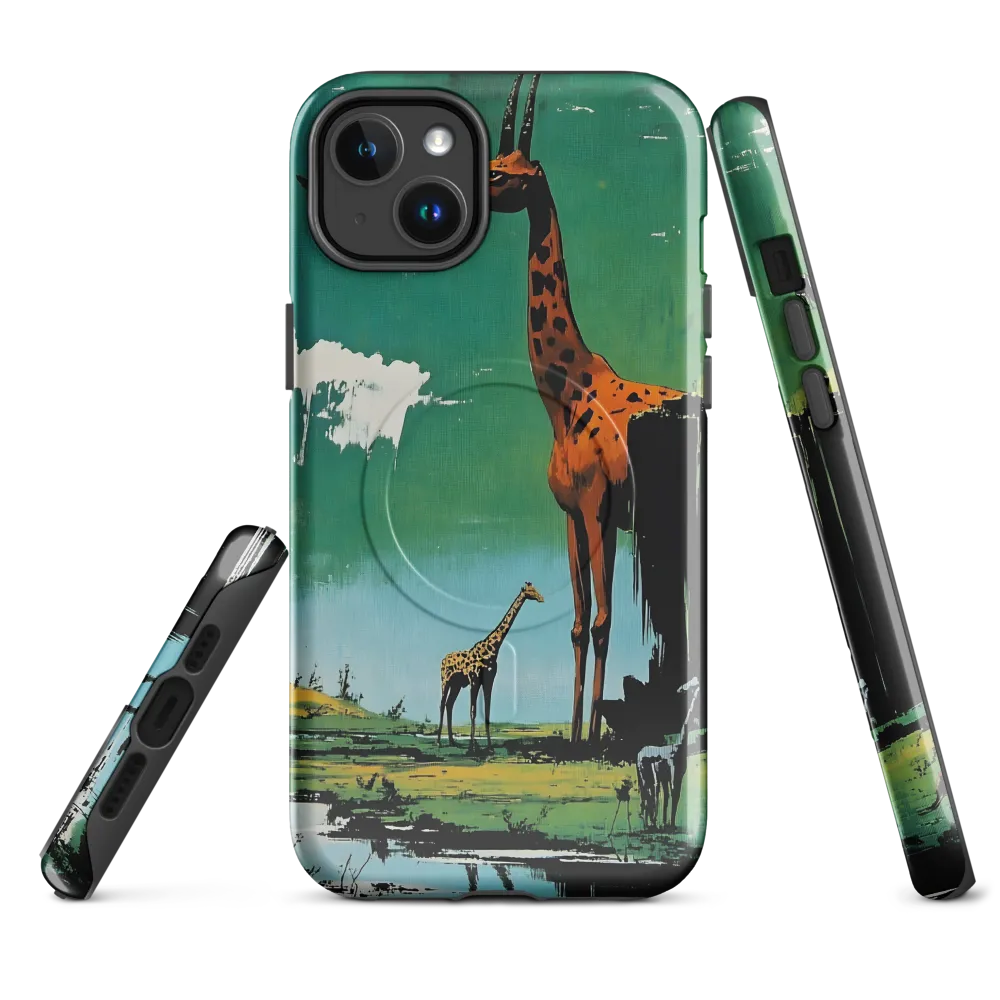 Giraffe Reverie | Phone Case |  14 Plus | MagSafe® Tough Case | Glossy