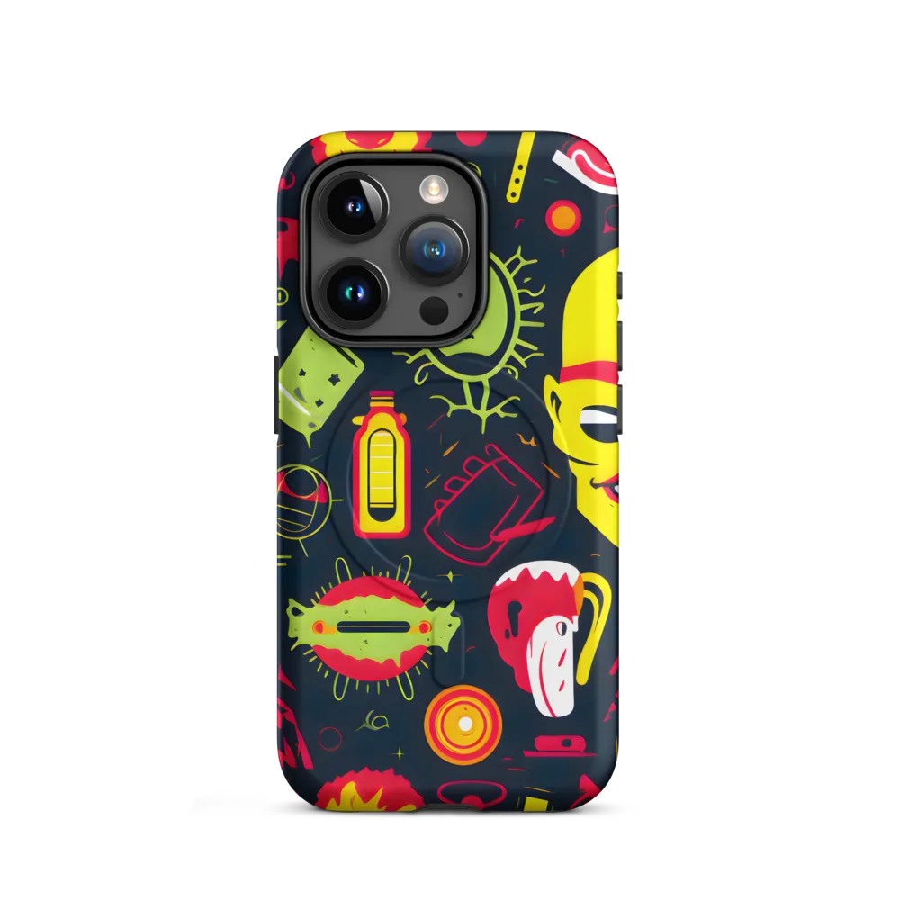 Neon Revelry: A Quirky Exploration of Modern Pop Art | Phone Case |  15 Pro | MagSafe® Tough Case | Matte