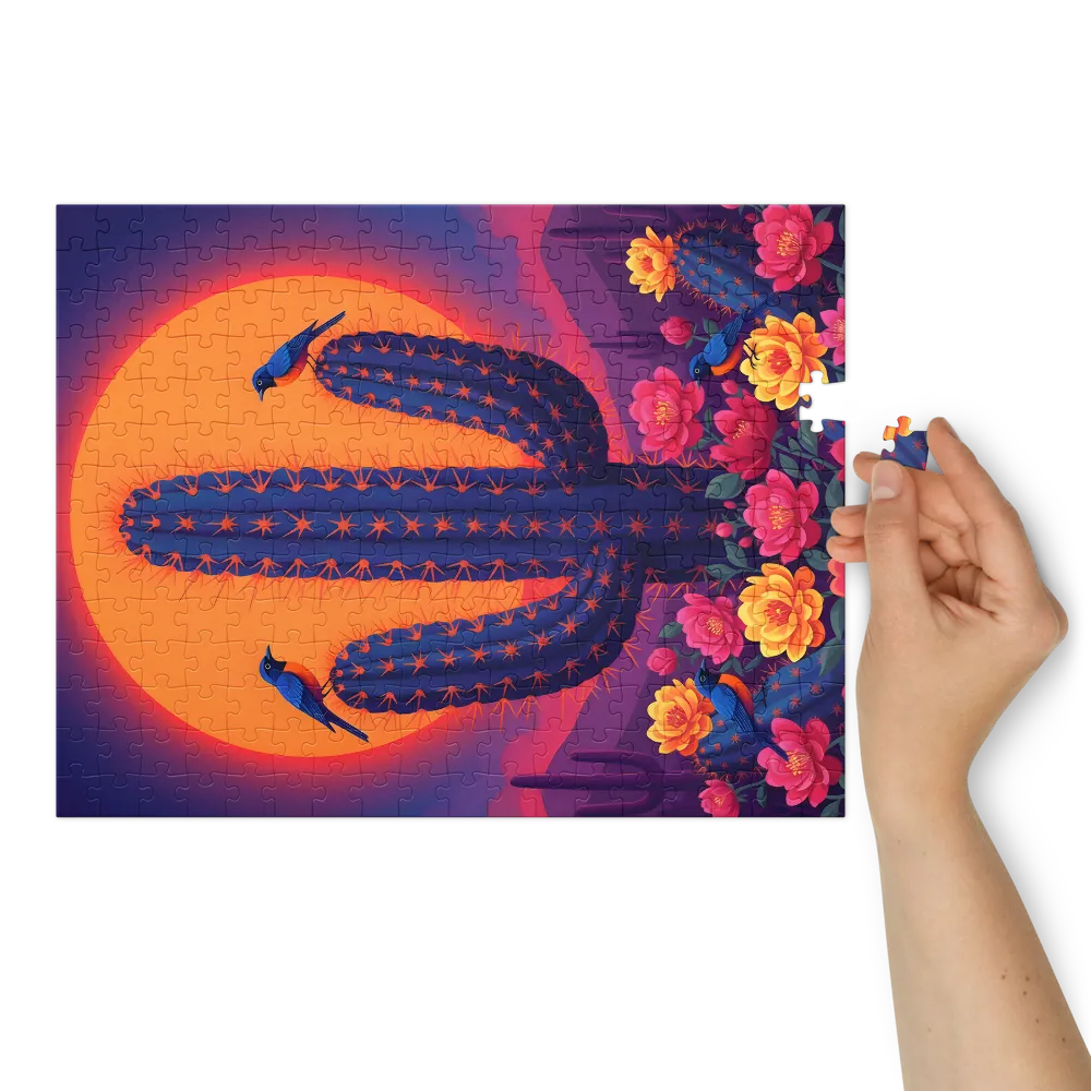Neon Desert Bloom 
 Jigsaw Puzzle in Tin Box