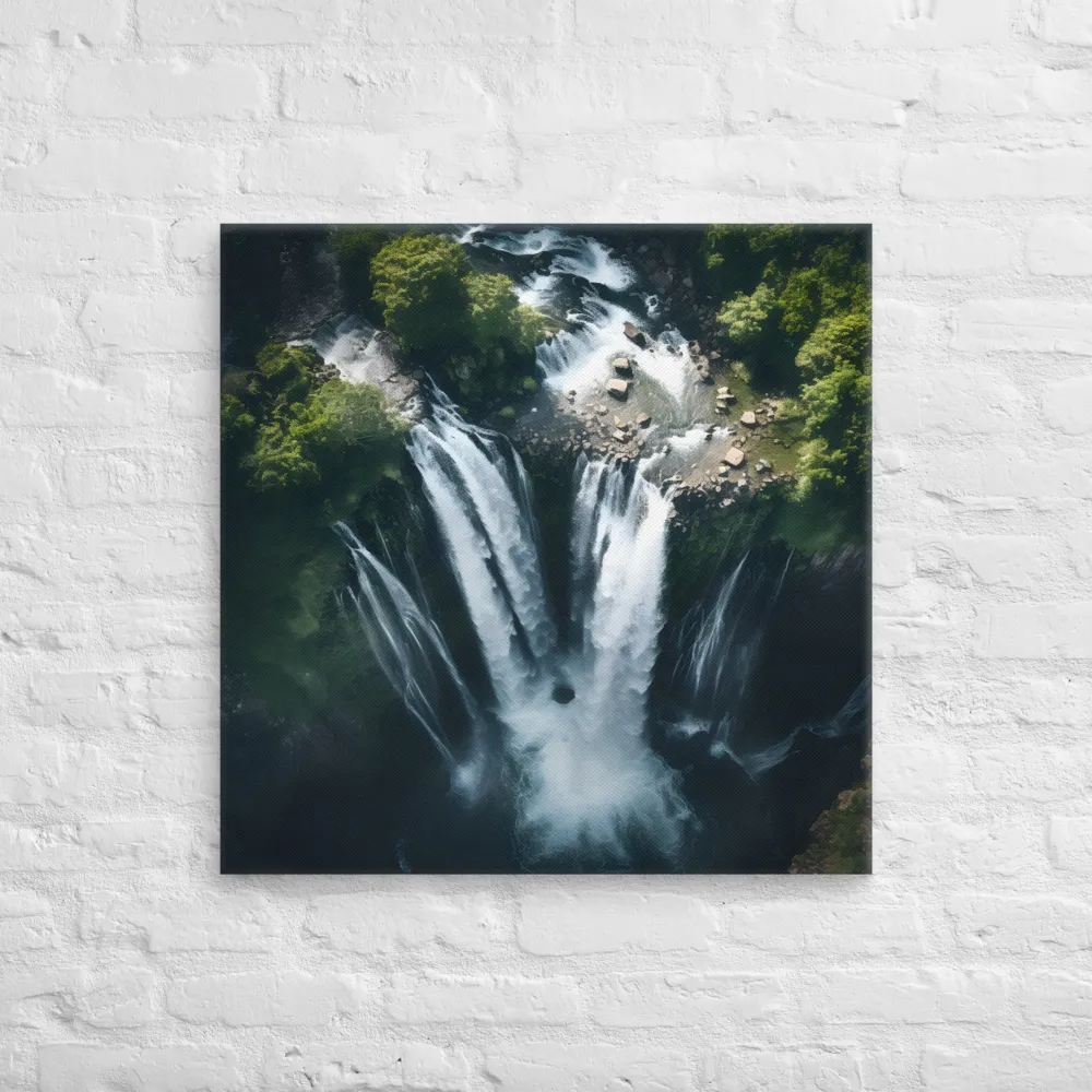 Nature's Power: The Cascading Waterfall | Canvas | 28″×28″