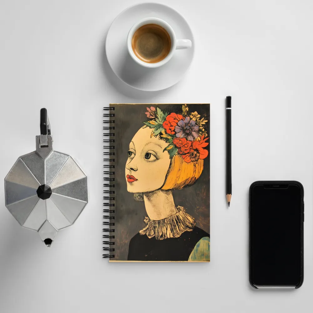 Whimsical Floral Crown | Spiral Notebook