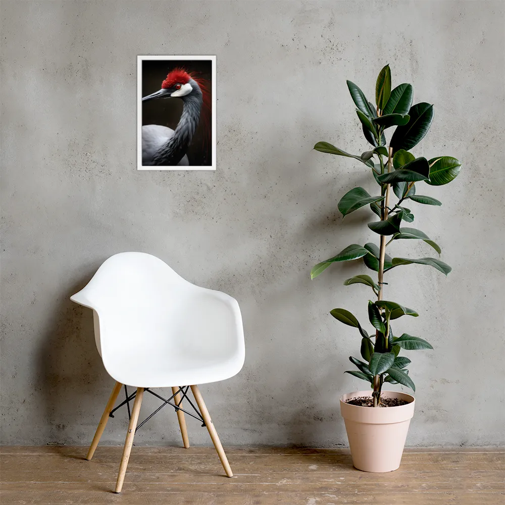 Ember-Crested Elegance | Poster with White Frame | 12″×18″